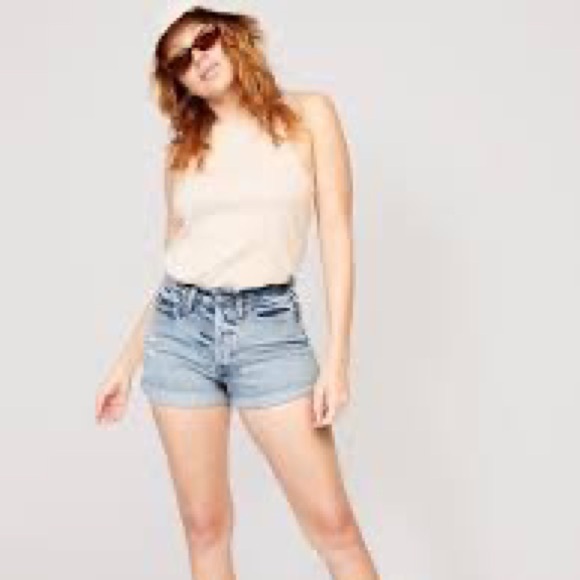 OLD NAVY•OG straight high rise 3” ripped Jean denim shorts 8 NWT - Picture 3 of 7